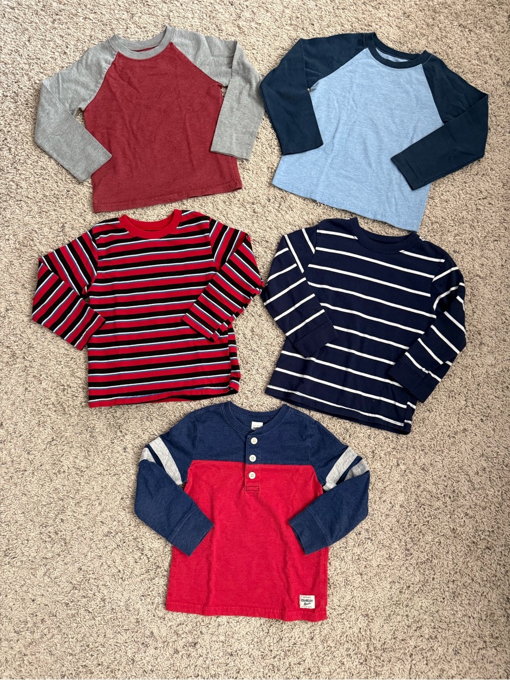 Bundle of 5 Long Sleeve Tee 4T Boys